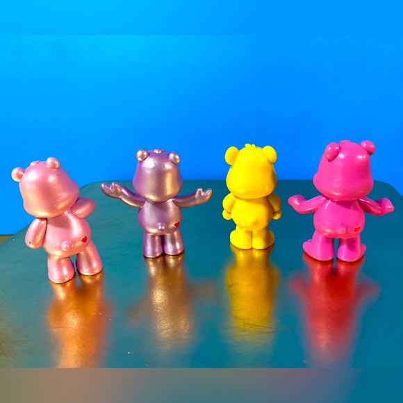 CARE BEARS PEARLIZED HOPEFUL & BEST FRIENDS, CHEER & FUNSHINE CARE BEARS 2.25” - Picture 7 of 10